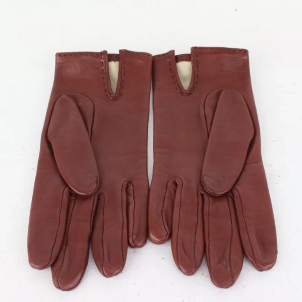 Hermès Size 6 Burgundy Leather Kelly Hommage Glove